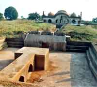 Ahukhana site & the compound wall & the pavilion & tank